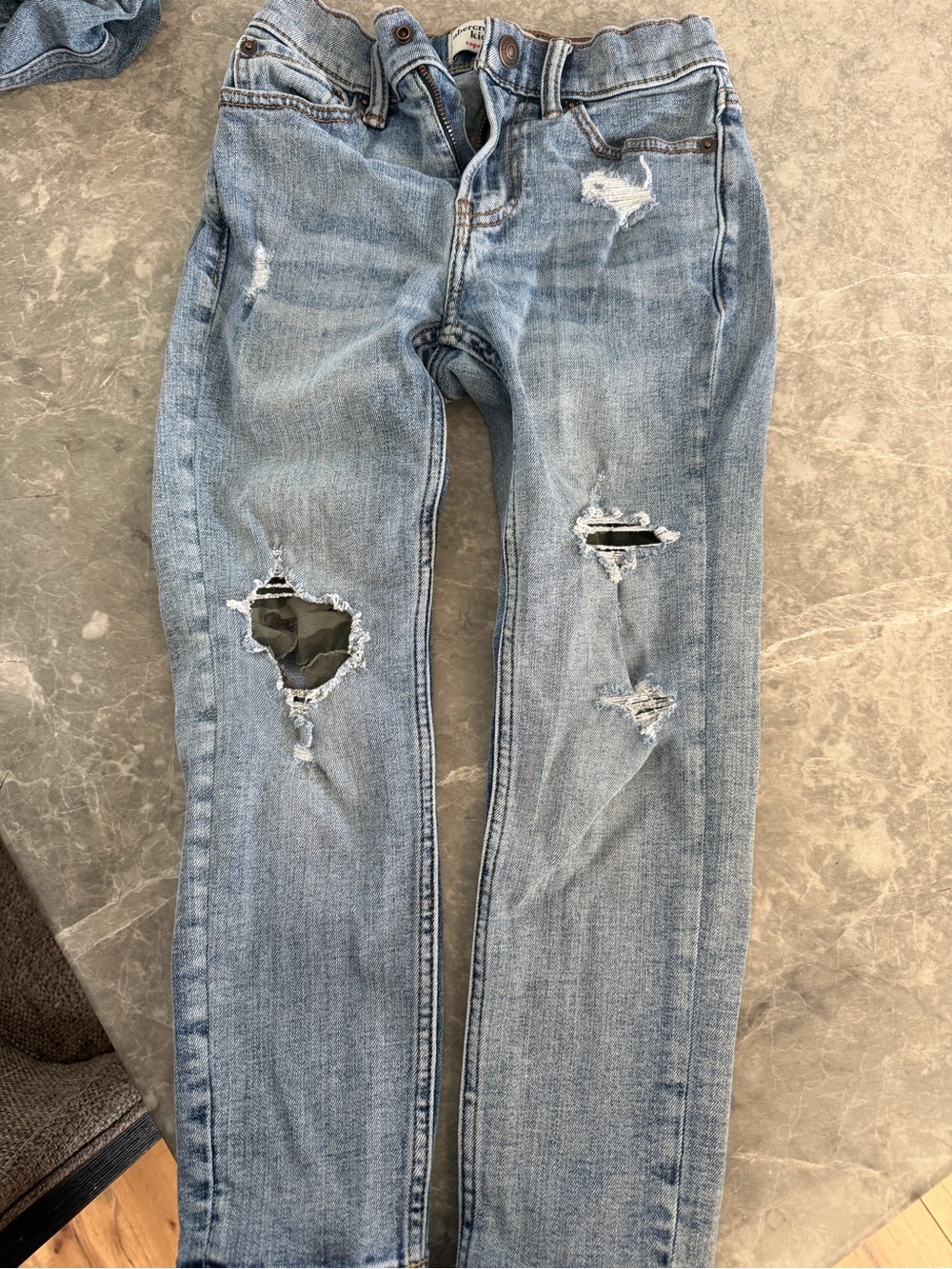 abercrombie kids Light Blue Ripped Skinny Jeans